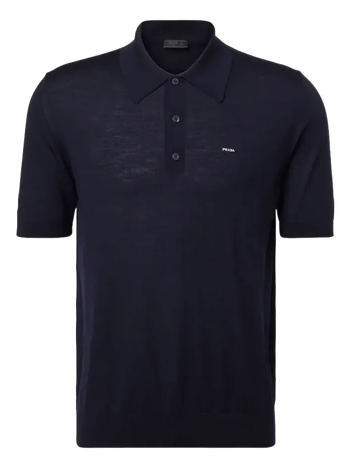 Logo virgin wool polo shirt