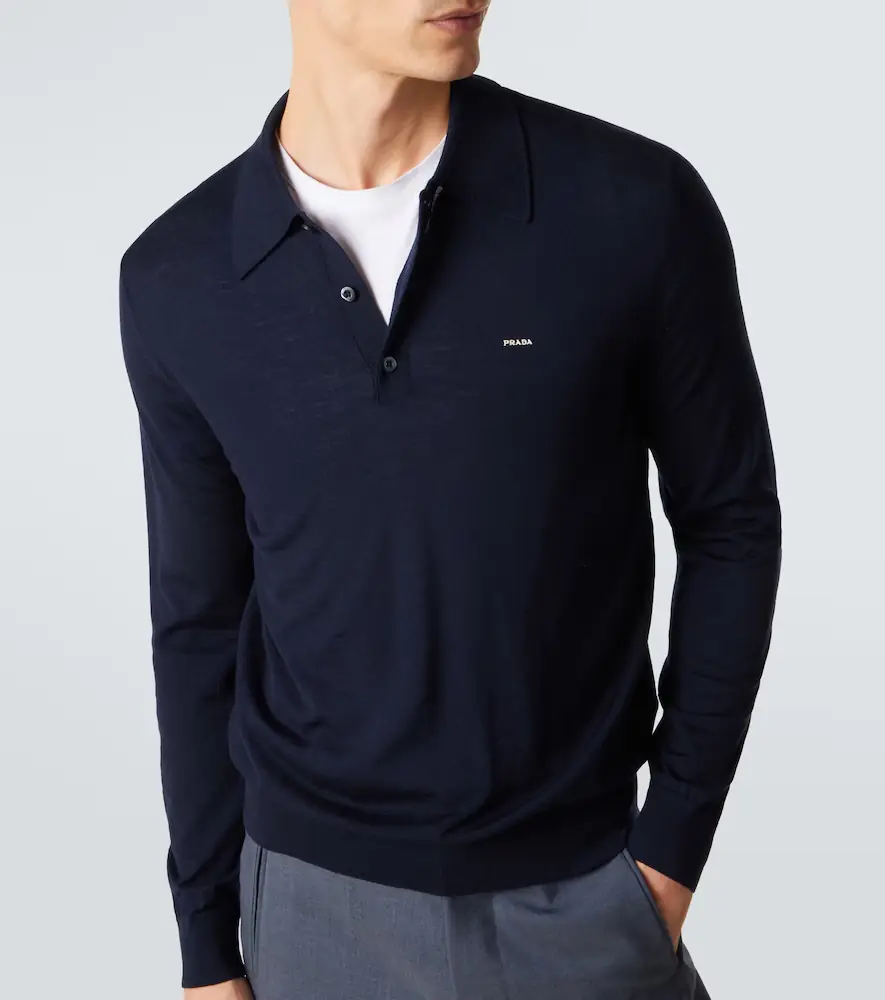 Prada Virgin wool polo sweater | Thumbnail 3