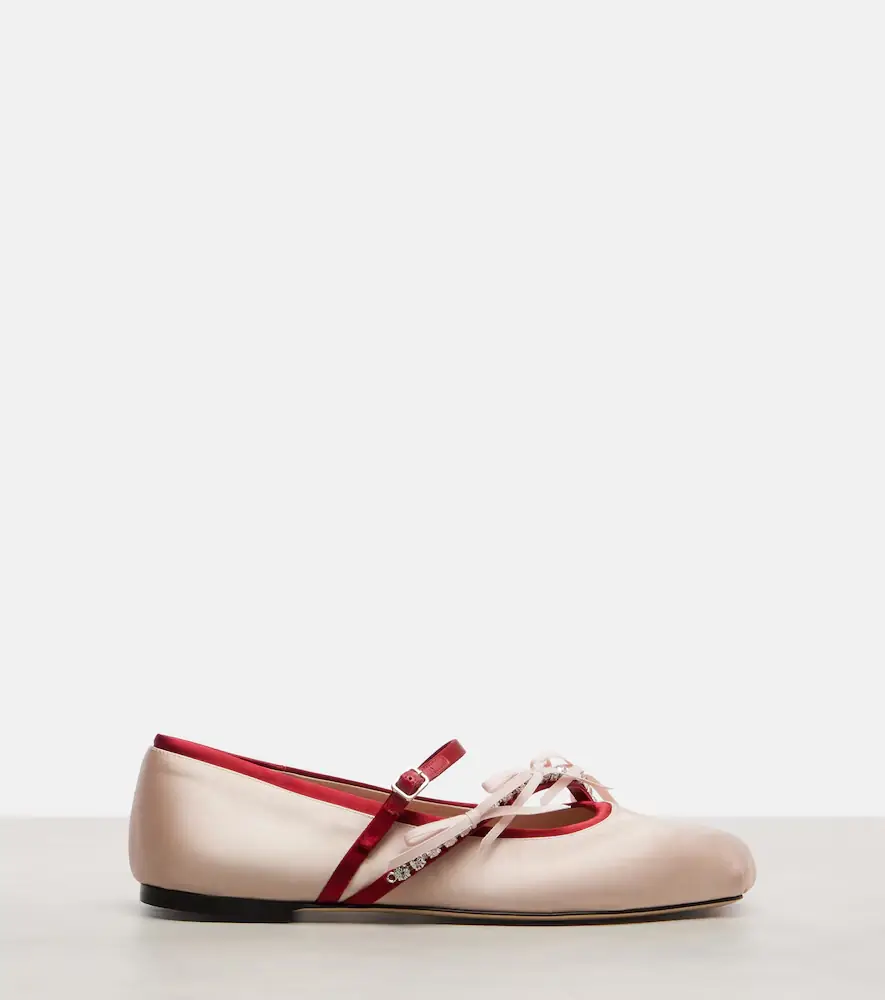 Jimmy Choo Loli embellished satin ballet flats | Thumbnail 2 Jimmy Choo Loli embellished satin ballet flats | Thumbnail 2