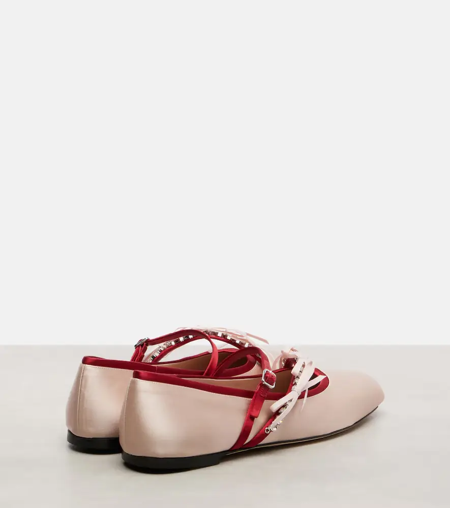 Jimmy Choo Loli embellished satin ballet flats | Thumbnail 3 Jimmy Choo Loli embellished satin ballet flats | Thumbnail 3