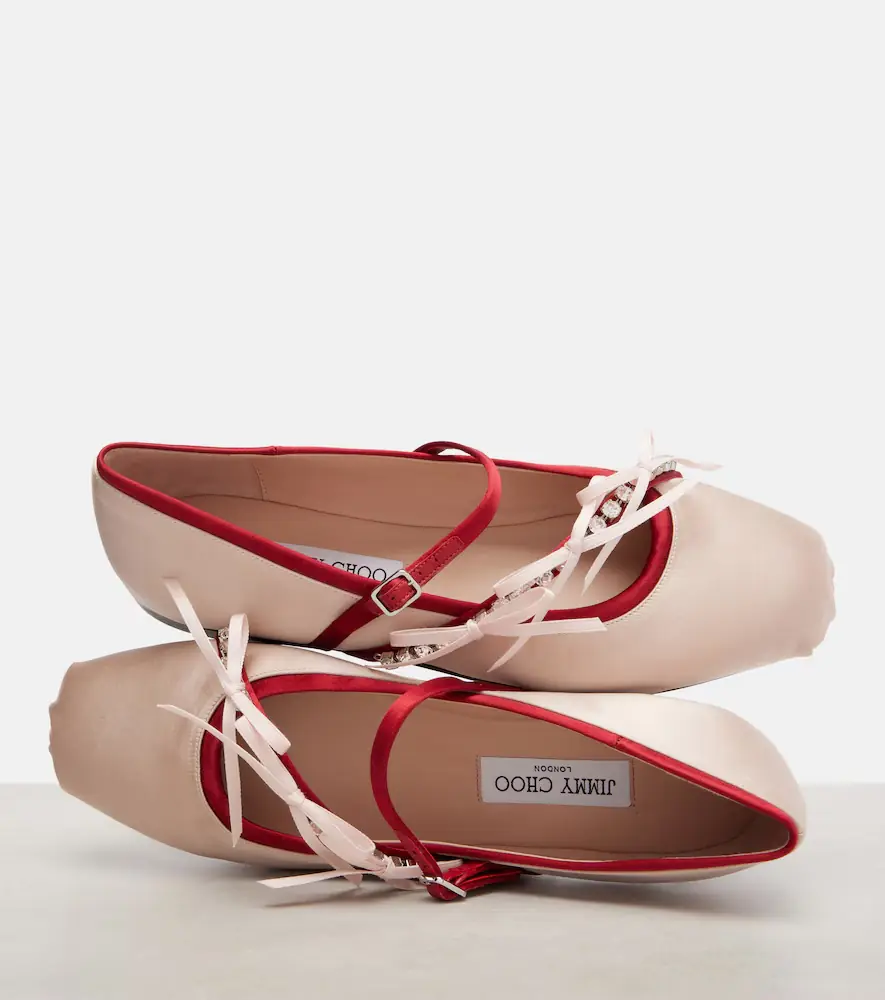 Jimmy Choo Loli embellished satin ballet flats | Thumbnail 4 Jimmy Choo Loli embellished satin ballet flats | Thumbnail 4