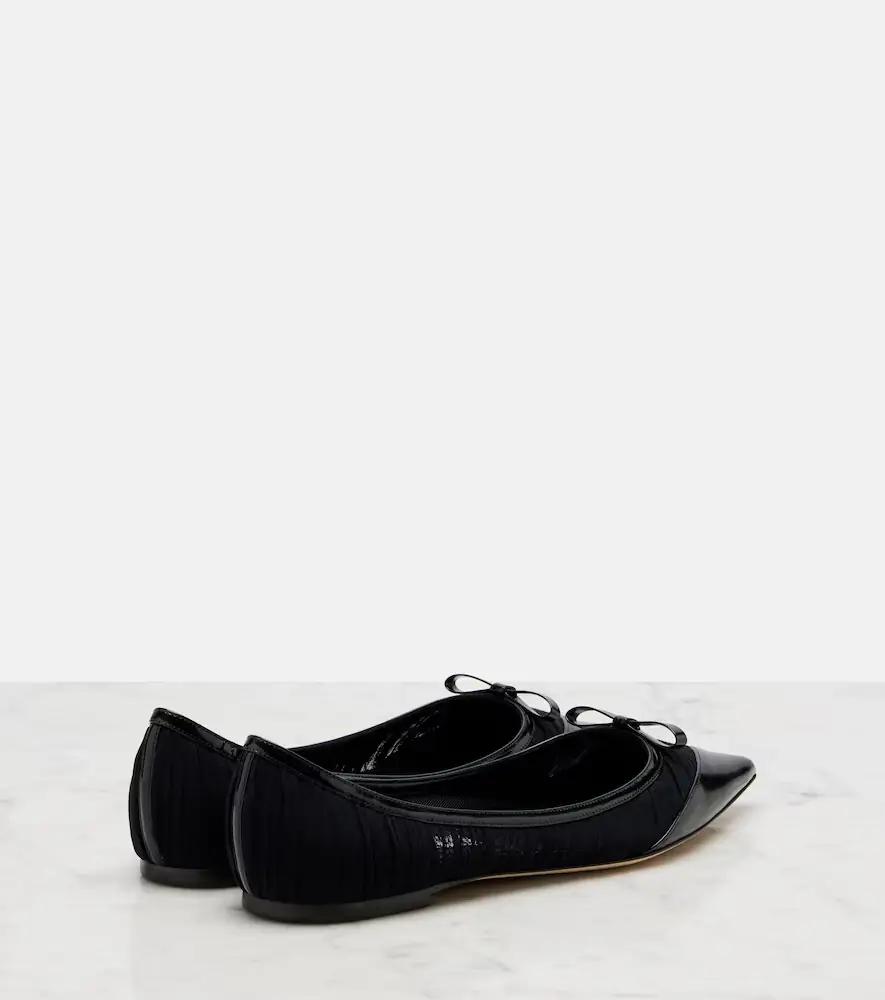 Jimmy Choo Love leather-trimmed mesh ballet flats | Thumbnail 2