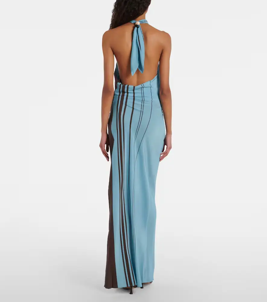 SIR. Rioja striped silk crêpe maxi dress | Thumbnail 4
