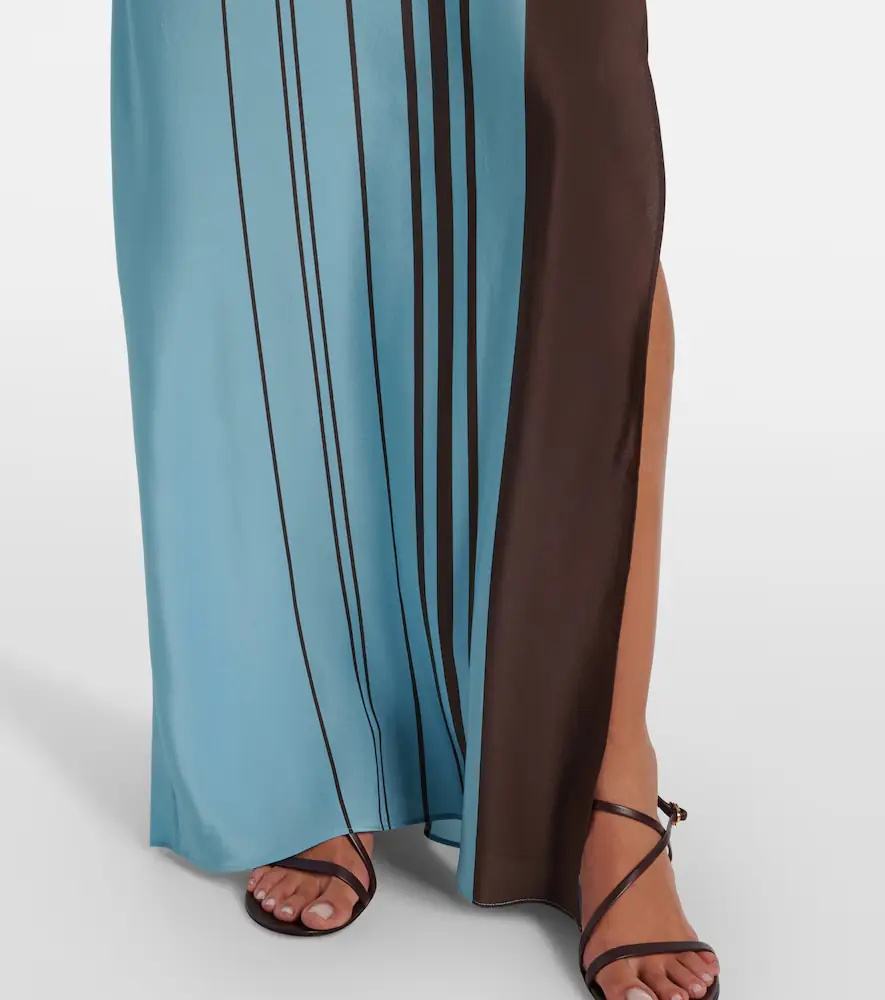 SIR. Rioja striped silk crêpe maxi dress | Thumbnail 6