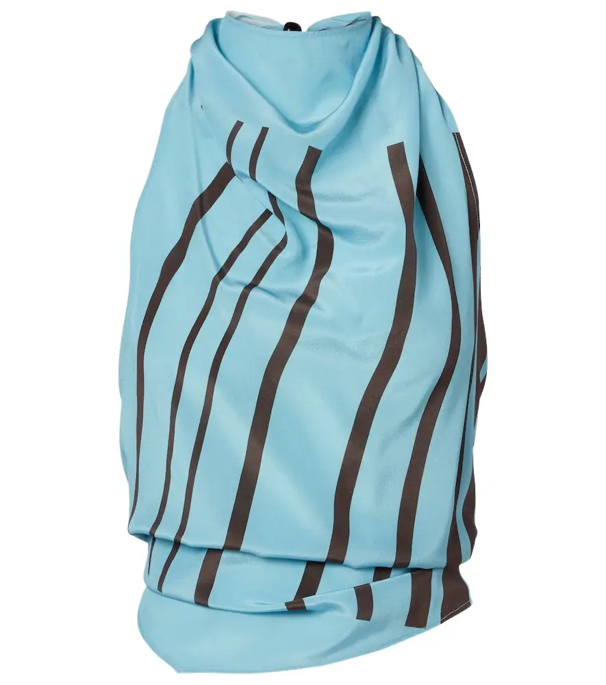 SIR. Rioja draped striped silk crêpe top