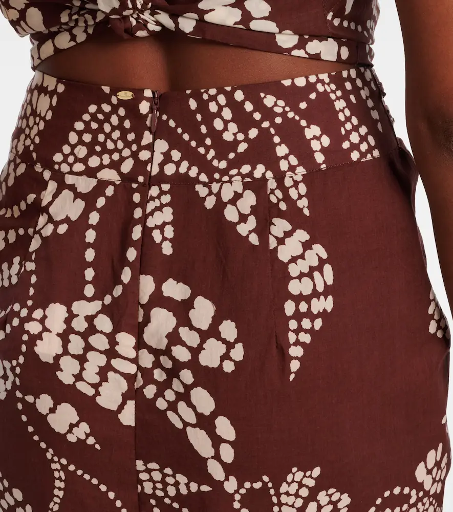 Poupette St Barth Uma printed cotton midi skirt | Thumbnail 3