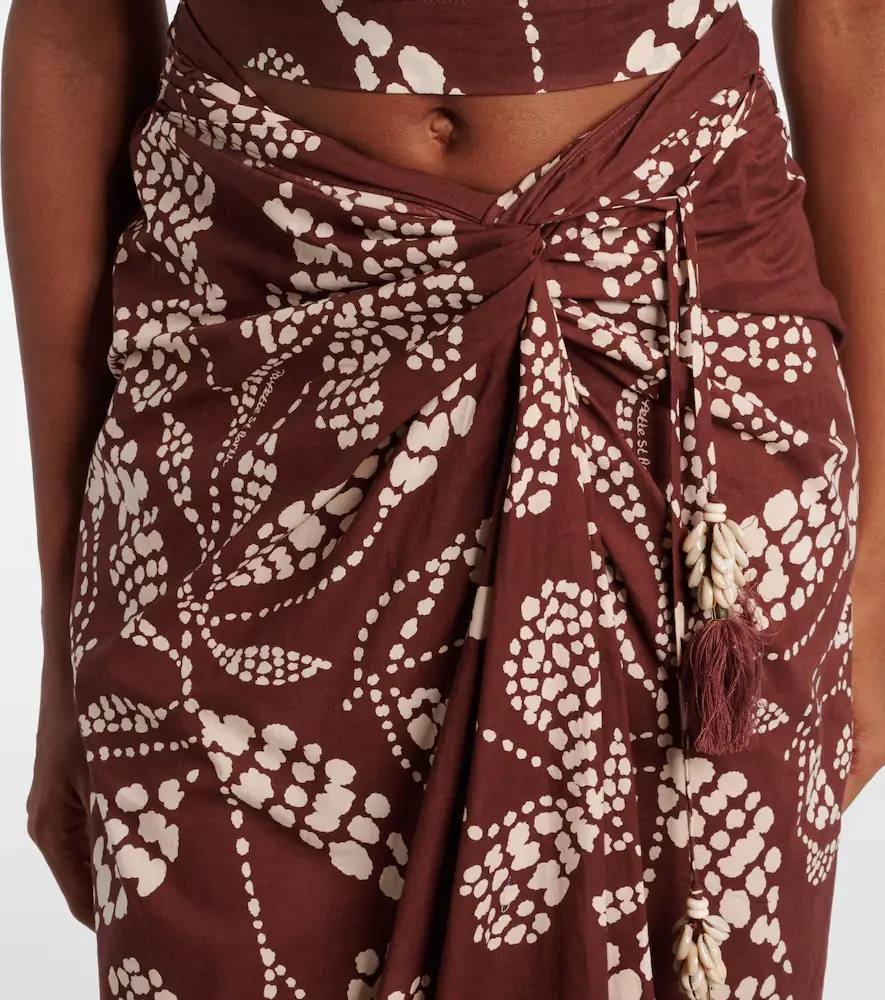 Poupette St Barth Uma printed cotton midi skirt | Thumbnail 6