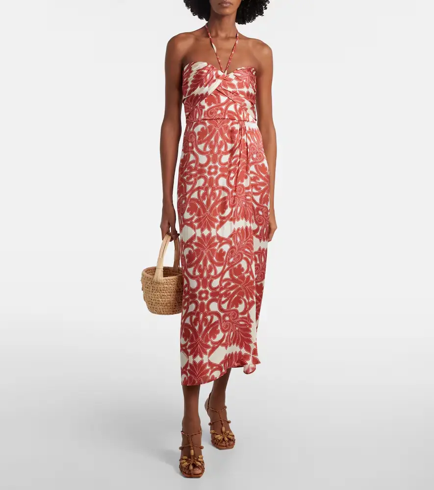 Poupette St Barth Collina printed satin midi dress | Thumbnail 2 Poupette St Barth Collina printed satin midi dress | Thumbnail 2