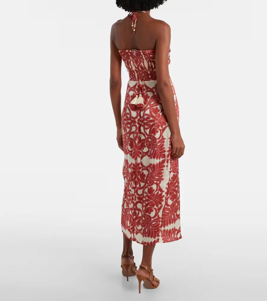 Poupette St Barth Collina printed satin midi dress | Thumbnail 5 Poupette St Barth Collina printed satin midi dress | Thumbnail 5