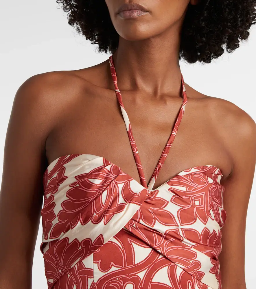 Poupette St Barth Collina printed satin midi dress | Thumbnail 6 Poupette St Barth Collina printed satin midi dress | Thumbnail 6