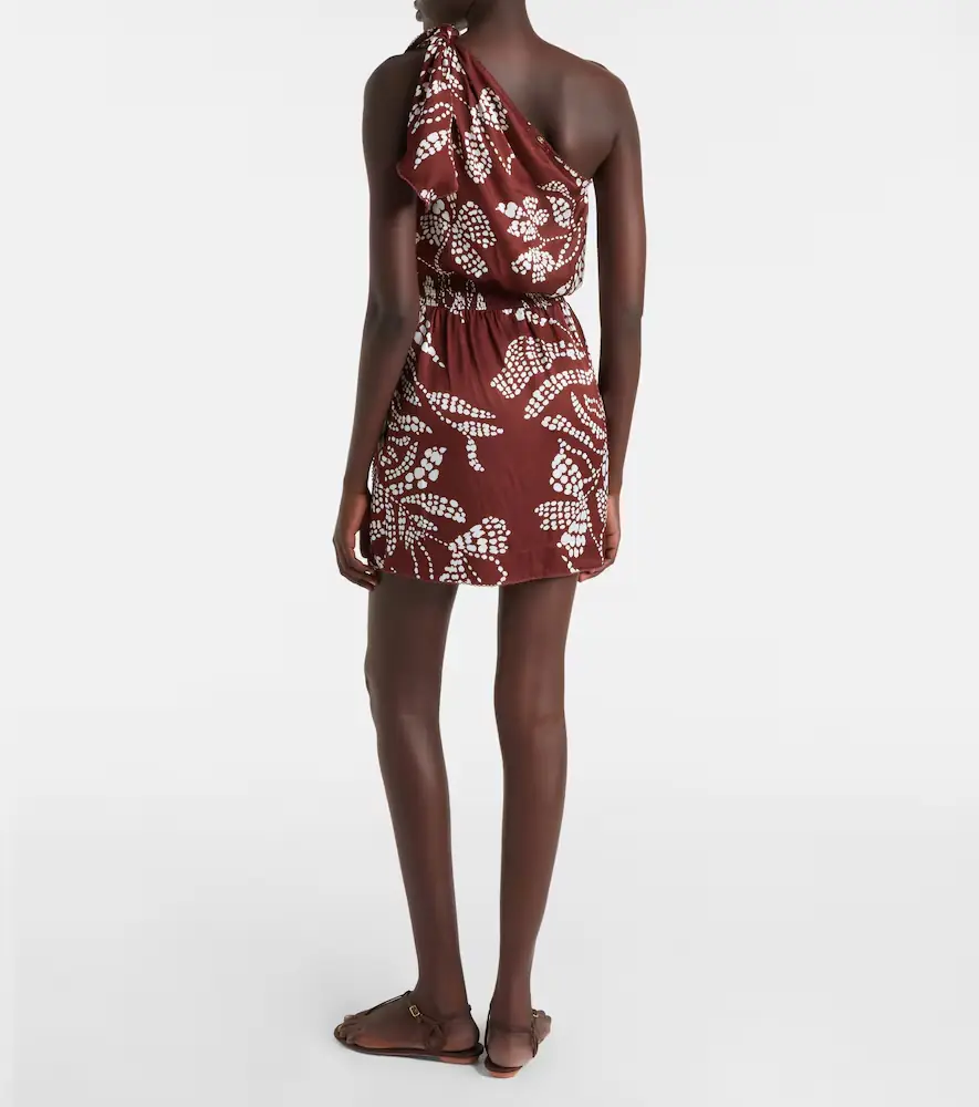 Poupette St Barth Celie printed one-shoulder minidress | Thumbnail 3