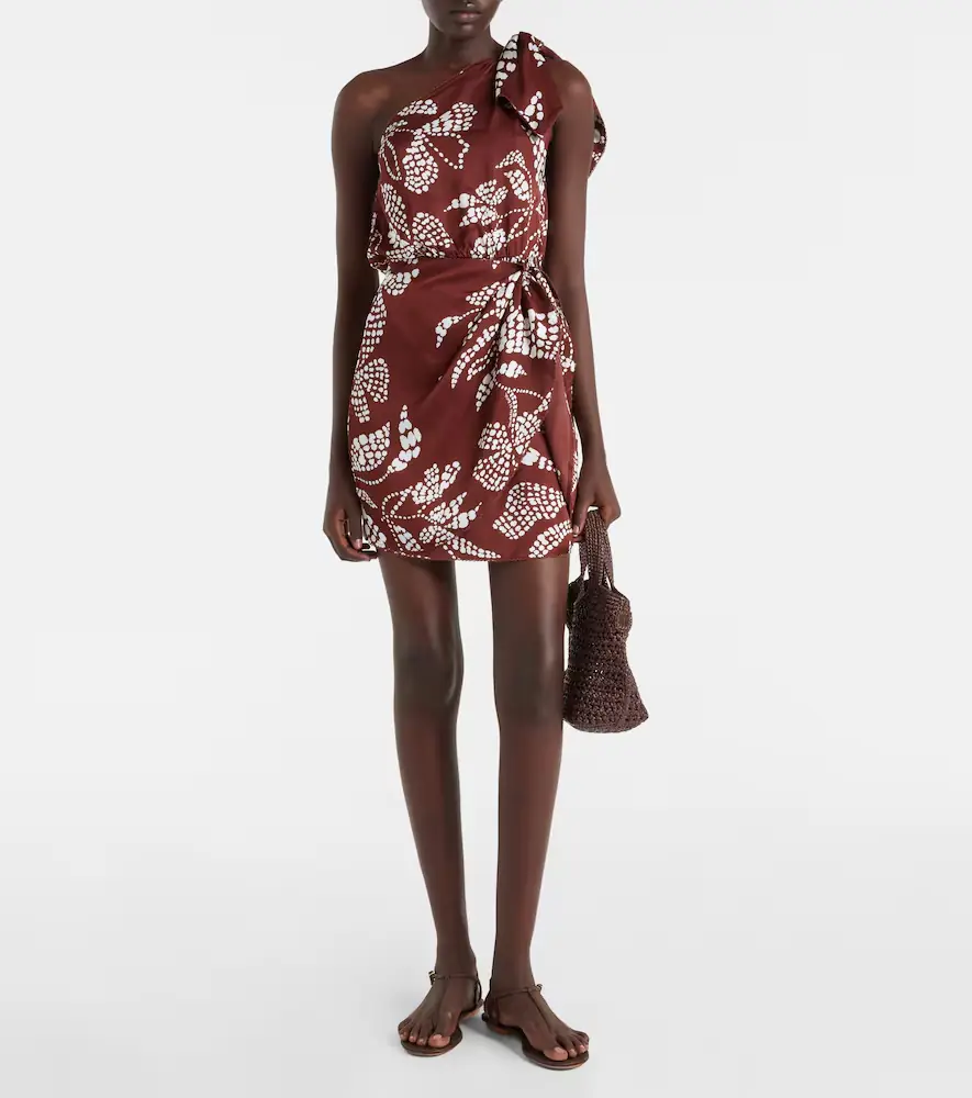Poupette St Barth Celie printed one-shoulder minidress | Thumbnail 4