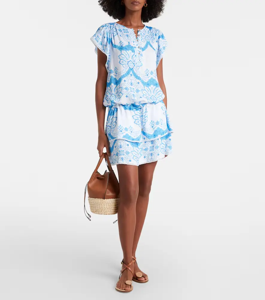 Melissa Odabash Lenni printed tiered minidress | Thumbnail 4 Melissa Odabash Lenni printed tiered minidress | Thumbnail 4
