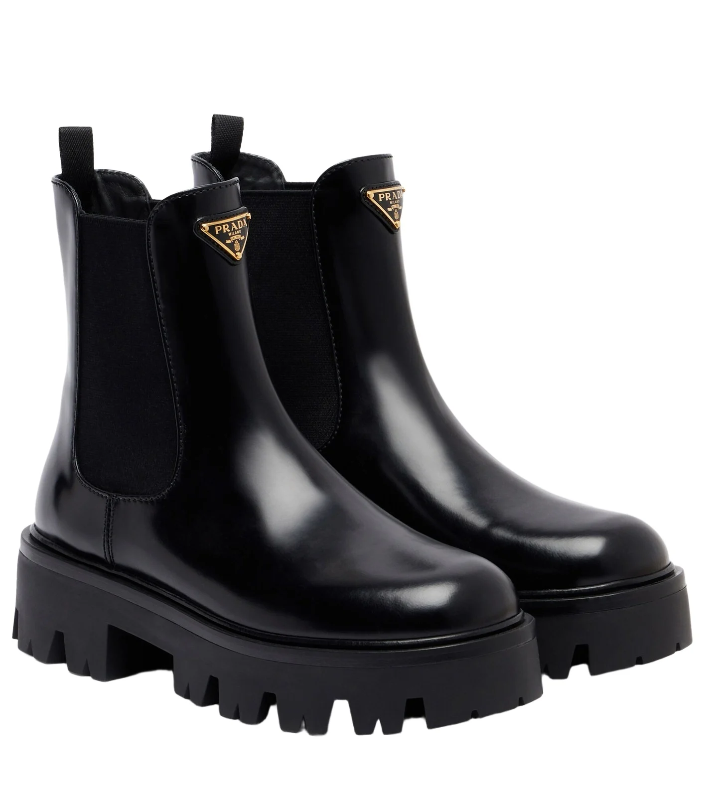 Logo leather platform Chelsea boots Logo leather platform Chelsea boots