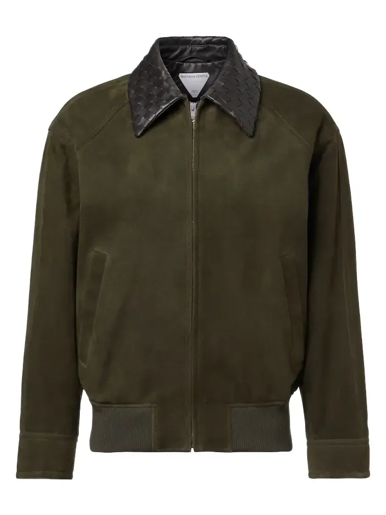Bottega Veneta Intrecciato suede blouson jacket