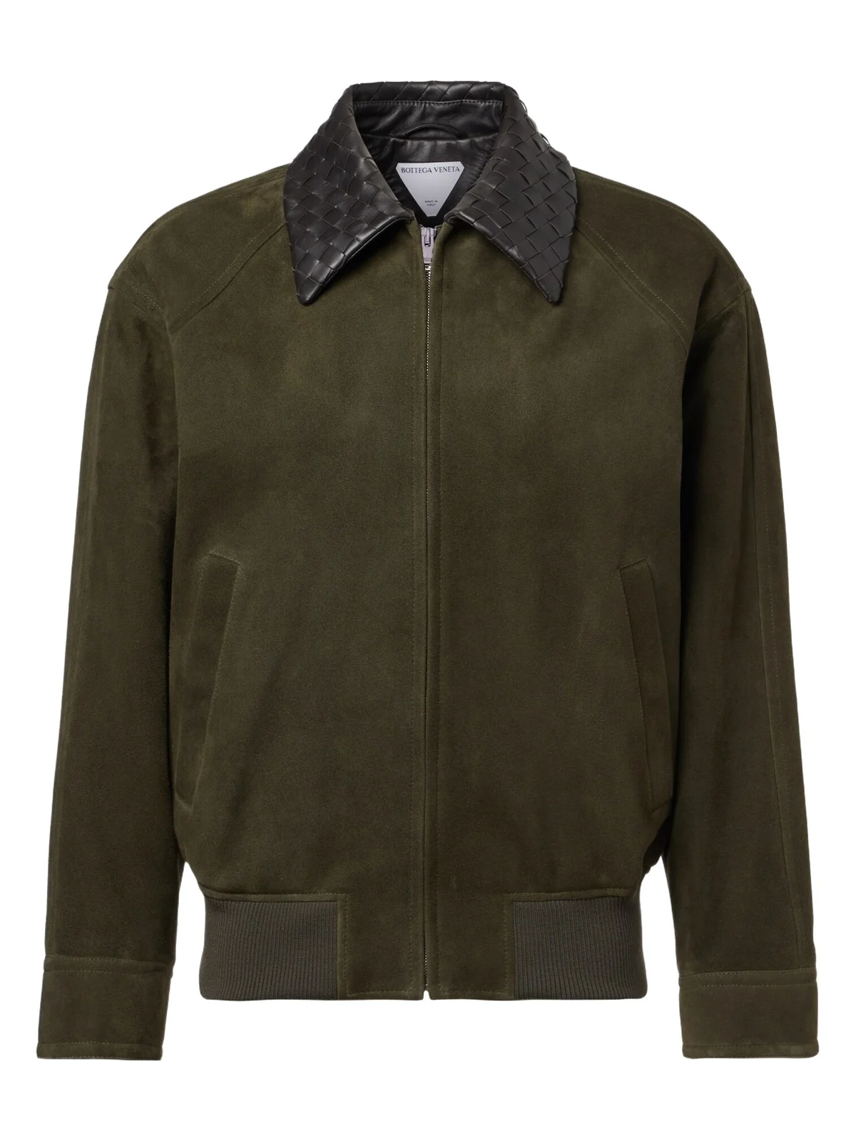 Intrecciato suede blouson jacket