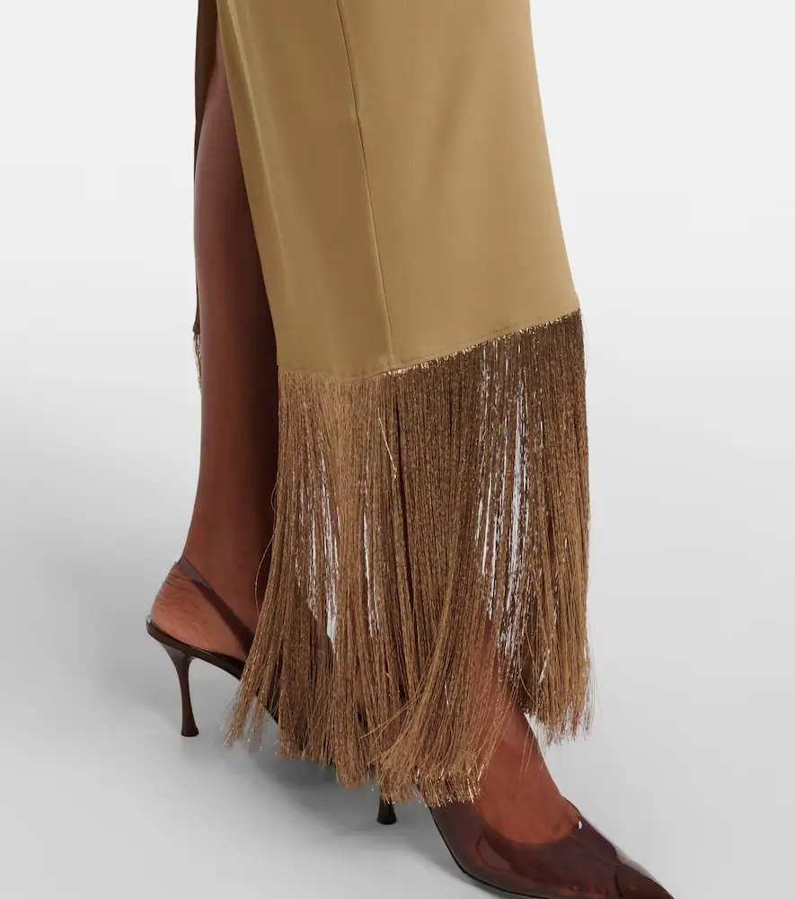 Taller Marmo Berlin fringed crêpe cady gown | Thumbnail 3 Taller Marmo Berlin fringed crêpe cady gown | Thumbnail 3