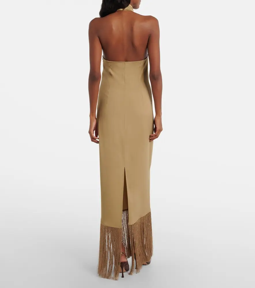 Taller Marmo Berlin fringed crêpe cady gown | Thumbnail 4 Taller Marmo Berlin fringed crêpe cady gown | Thumbnail 4