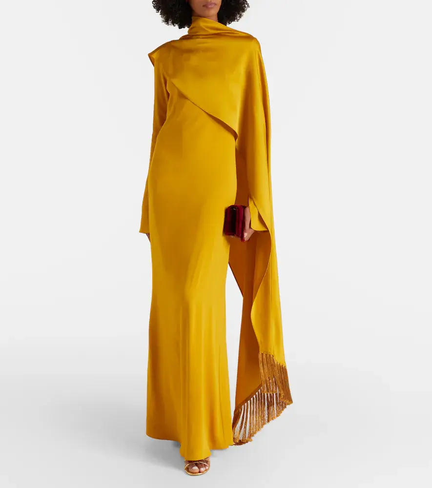 Taller Marmo Mounia caped crêpe cady gown | Thumbnail 4 Taller Marmo Mounia caped crêpe cady gown | Thumbnail 4