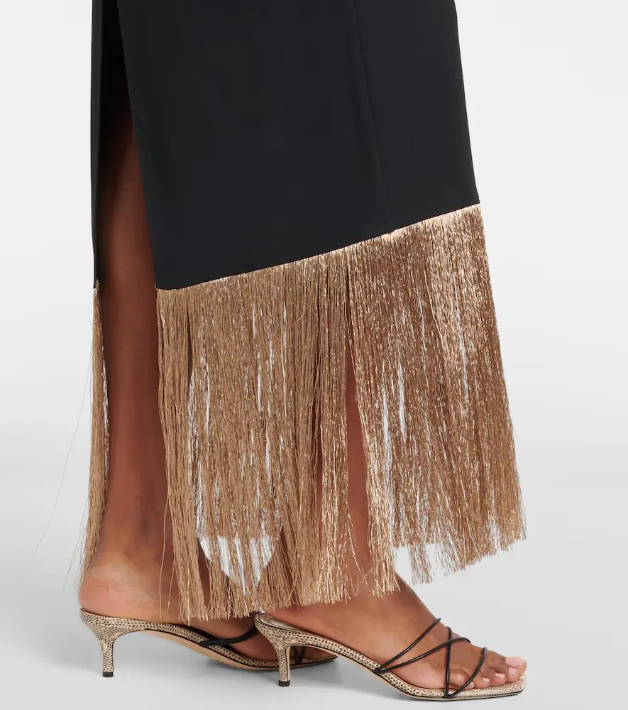 Taller Marmo Berlin fringed crêpe cady maxi dress | Thumbnail 5 Taller Marmo Berlin fringed crêpe cady maxi dress | Thumbnail 5