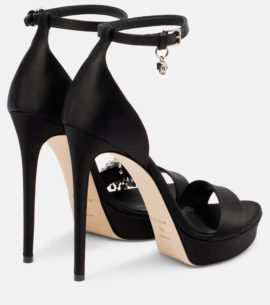 Alexander McQueen Jewel embellished satin platform sandals | Thumbnail 3 Alexander McQueen Jewel embellished satin platform sandals | Thumbnail 3