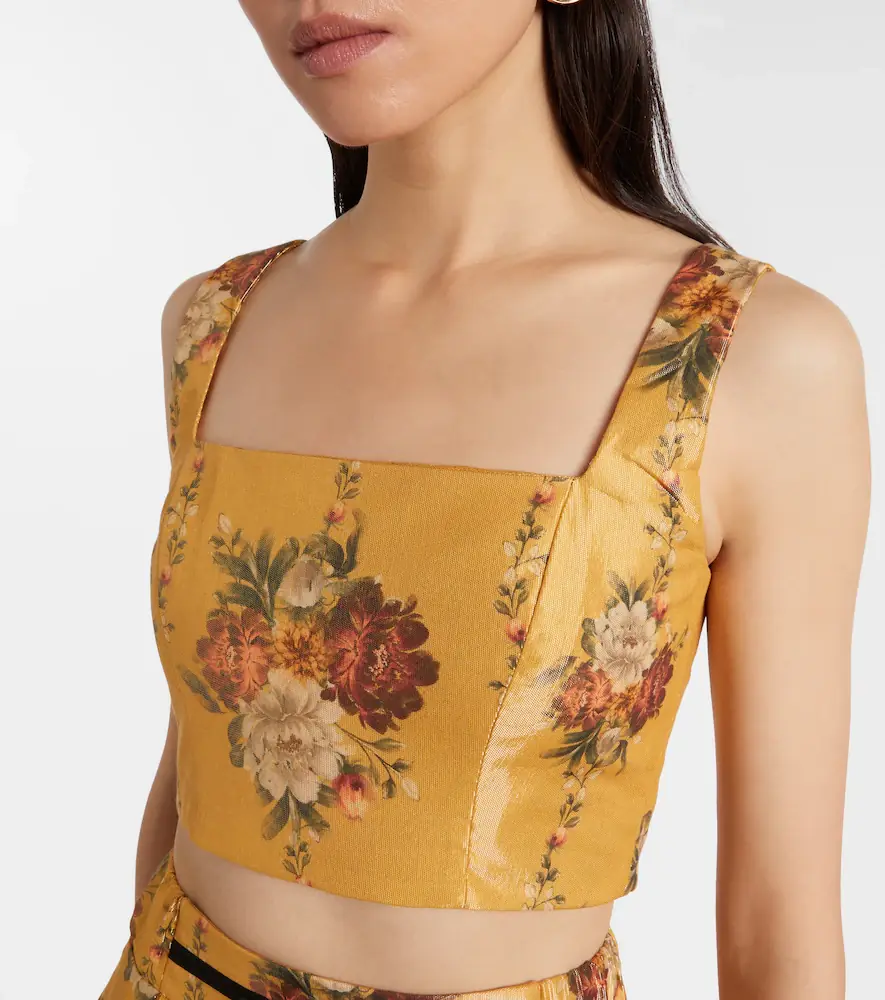 Agua by Agua Bendita Amanda floral cotton-blend crop top | Thumbnail 3