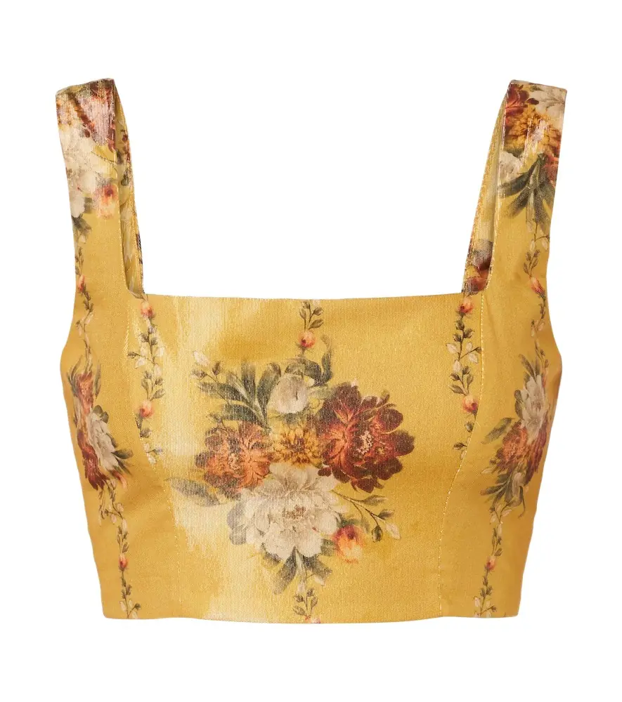 Agua by Agua Bendita Amanda floral cotton-blend crop top | Image 1 Agua by Agua Bendita Amanda floral cotton-blend crop top | Image 1