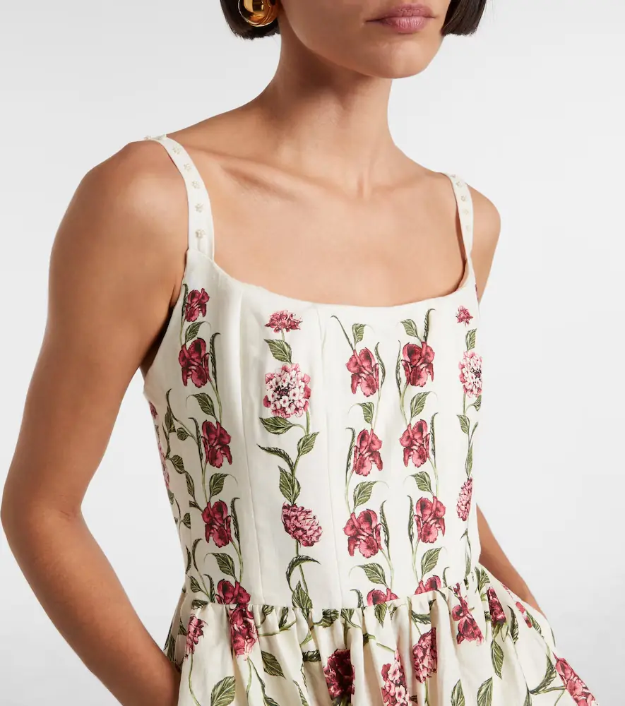 Agua by Agua Bendita Granadilla floral linen minidress | Thumbnail 2