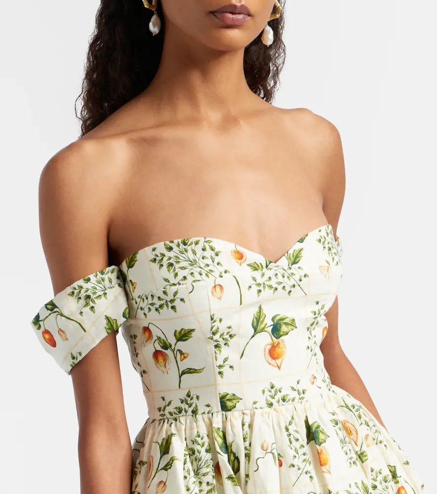 Agua by Agua Bendita Poesia off-shoulder linen minidress | Thumbnail 2