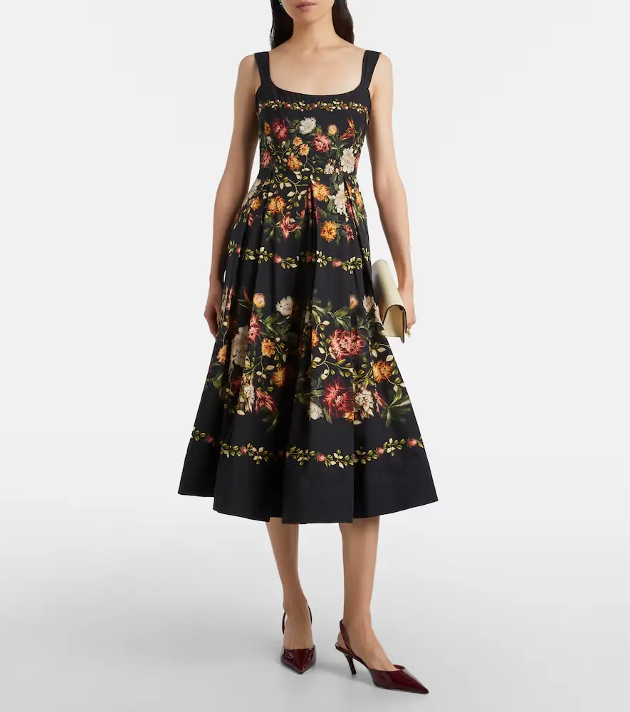 Agua by Agua Bendita Alcaparra floral cotton midi dress | Thumbnail 4
