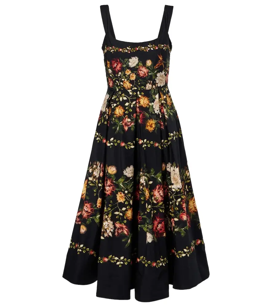 Agua by Agua Bendita Alcaparra floral cotton midi dress