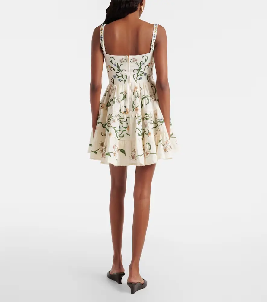 Agua by Agua Bendita Lima Laguna floral linen minidress | Thumbnail 3