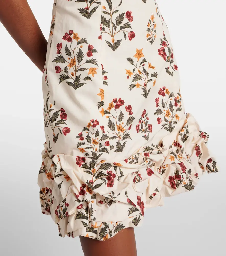 Agua by Agua Bendita Floral ruffled cotton minidress | Thumbnail 3