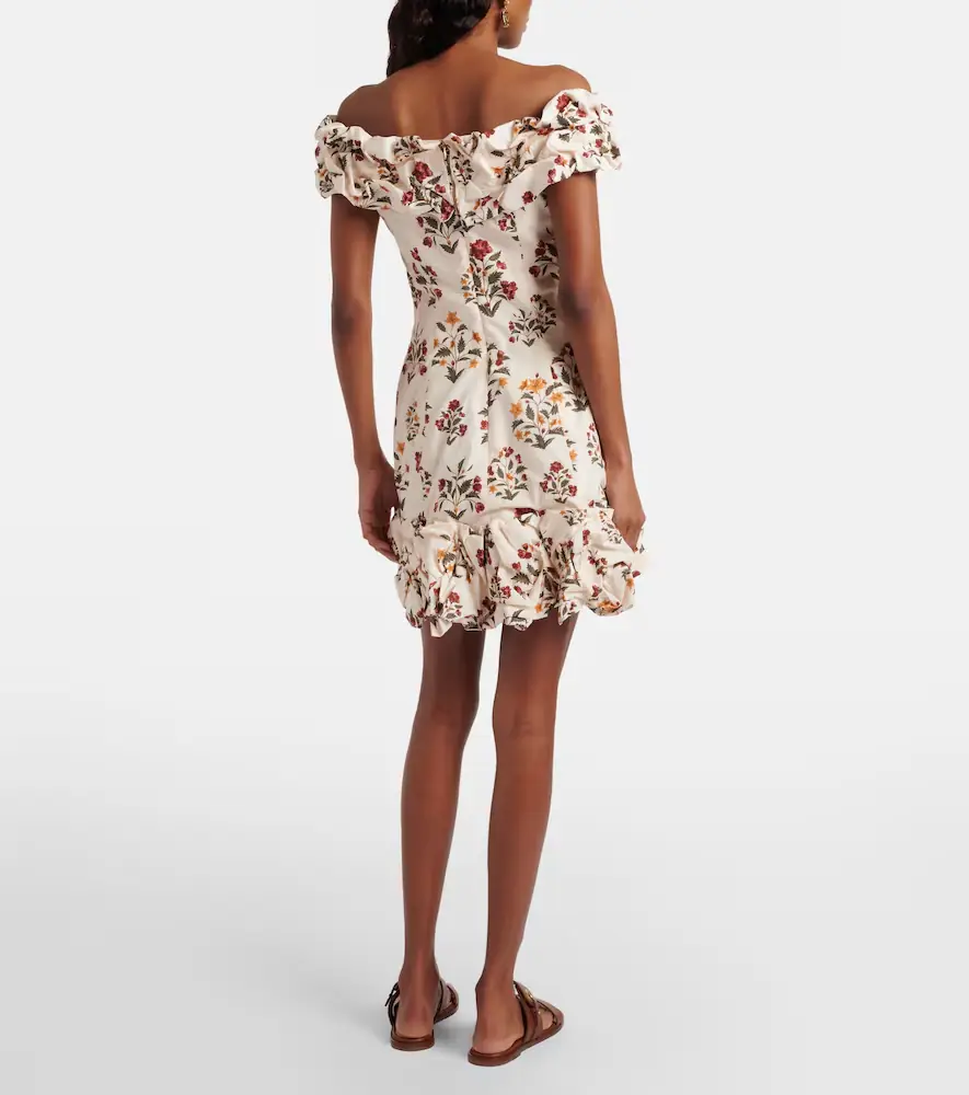 Agua by Agua Bendita Floral ruffled cotton minidress | Thumbnail 5