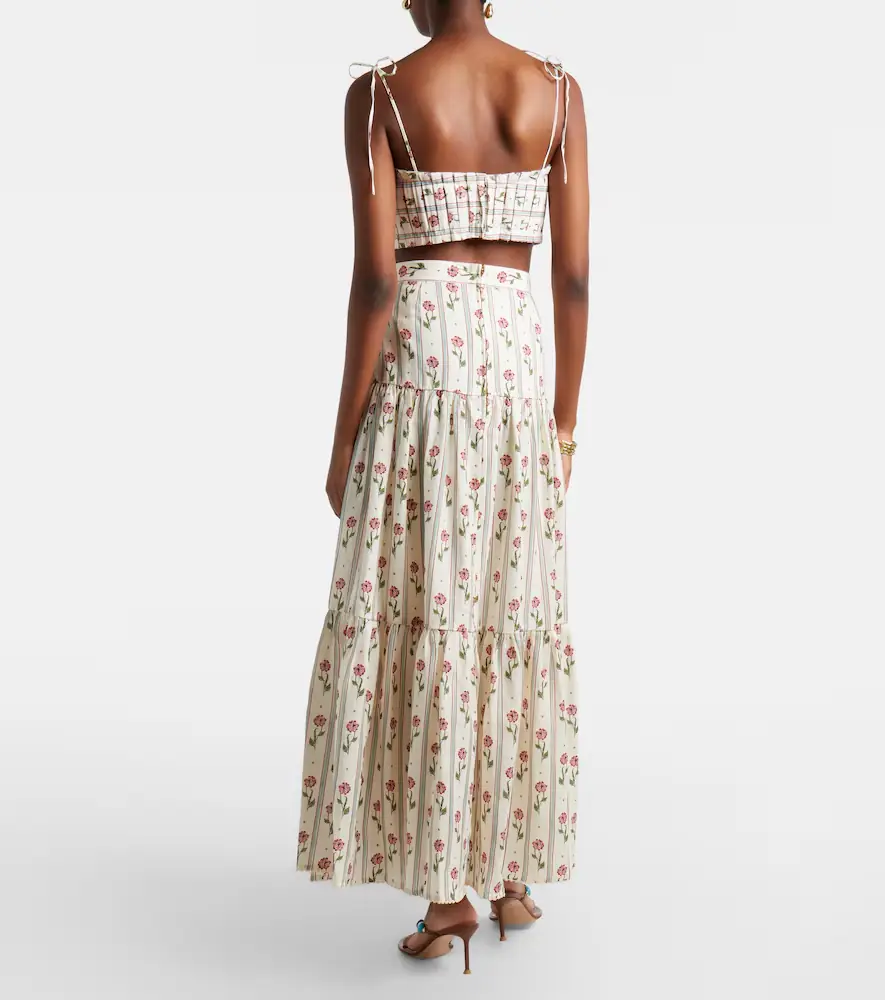 Agua by Agua Bendita Bergamota floral linen maxi skirt | Thumbnail 2