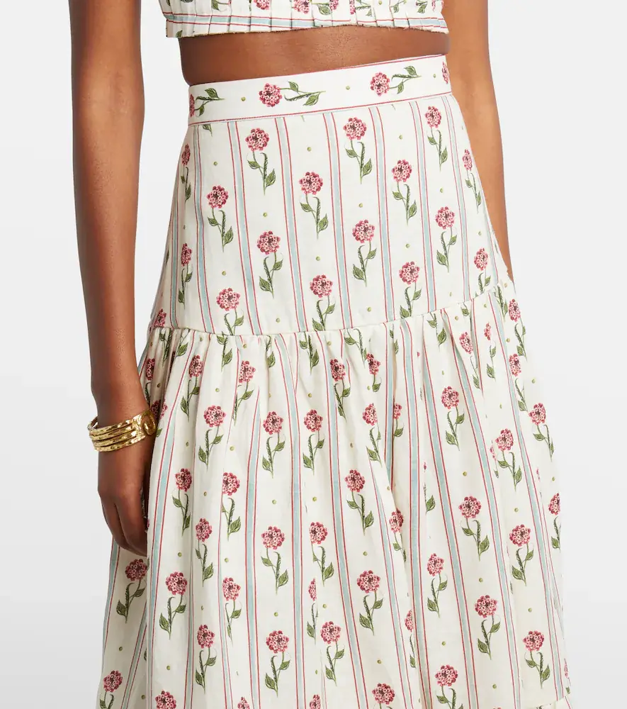 Agua by Agua Bendita Bergamota floral linen maxi skirt | Thumbnail 3