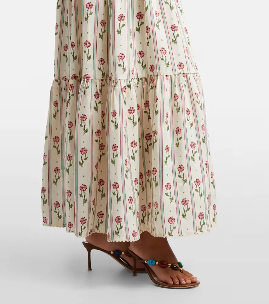 Agua by Agua Bendita Bergamota floral linen maxi skirt | Thumbnail 5
