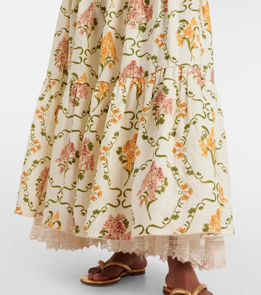 Agua by Agua Bendita Anis Cordillera floral cotton maxi skirt | Thumbnail 3