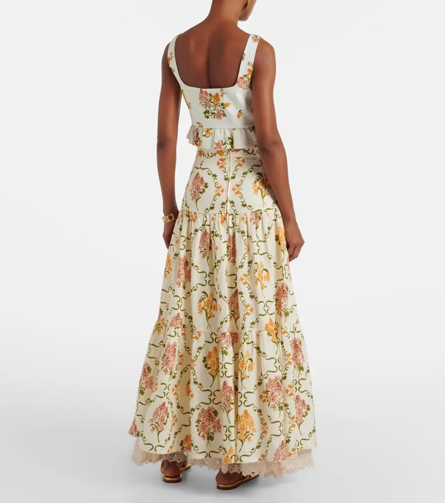 Agua by Agua Bendita Anis Cordillera floral cotton maxi skirt | Thumbnail 5