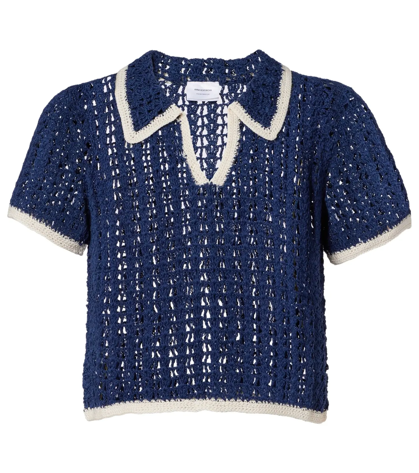 Crochet cotton polo shirt Crochet cotton polo shirt
