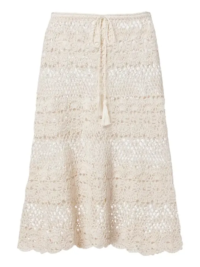 Marianne crochet cotton midi skirt