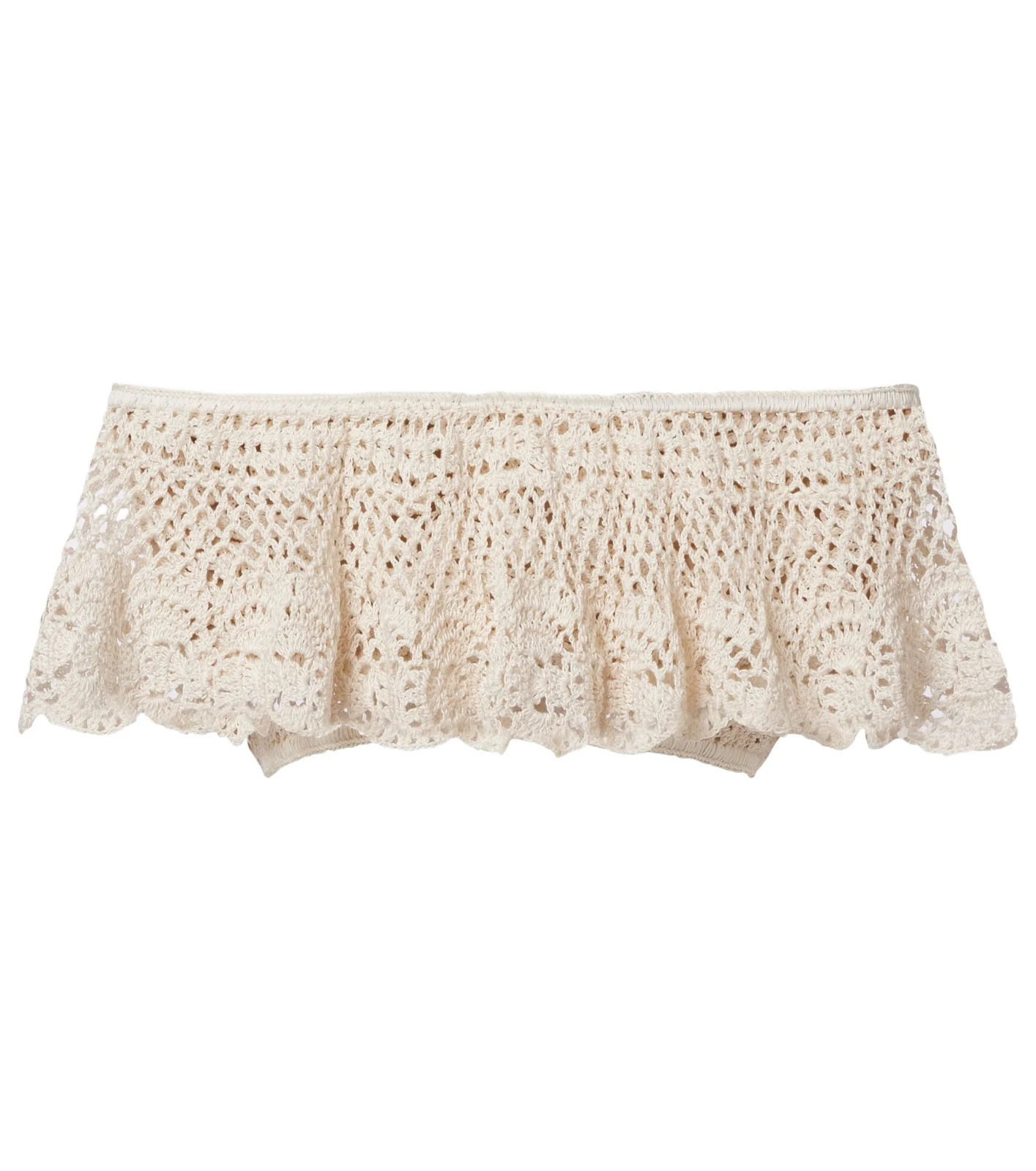 Filigree crochet off-shoulder cotton crop top