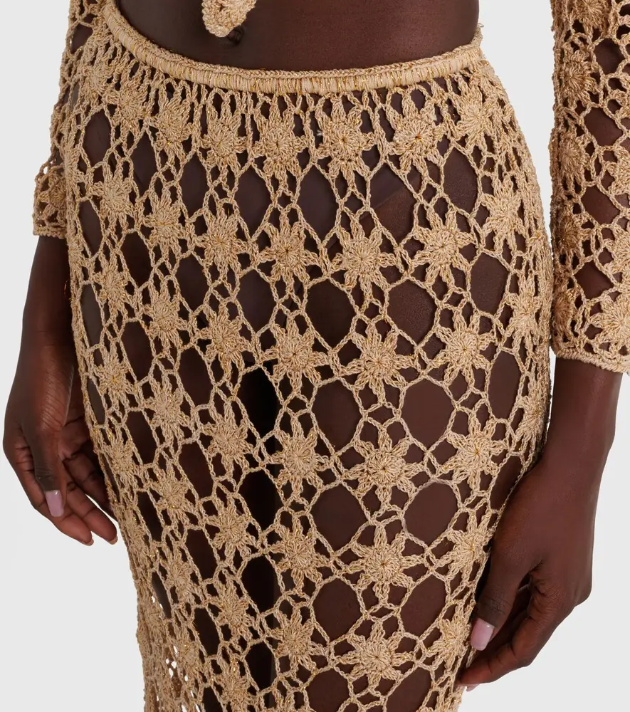Anna Kosturova Bella Rosette crochet cotton midi skirt | Thumbnail 3 Anna Kosturova Bella Rosette crochet cotton midi skirt | Thumbnail 3