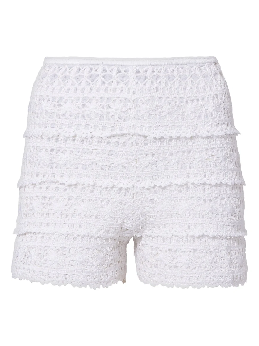Anna Kosturova Deauville crochet cotton shorts