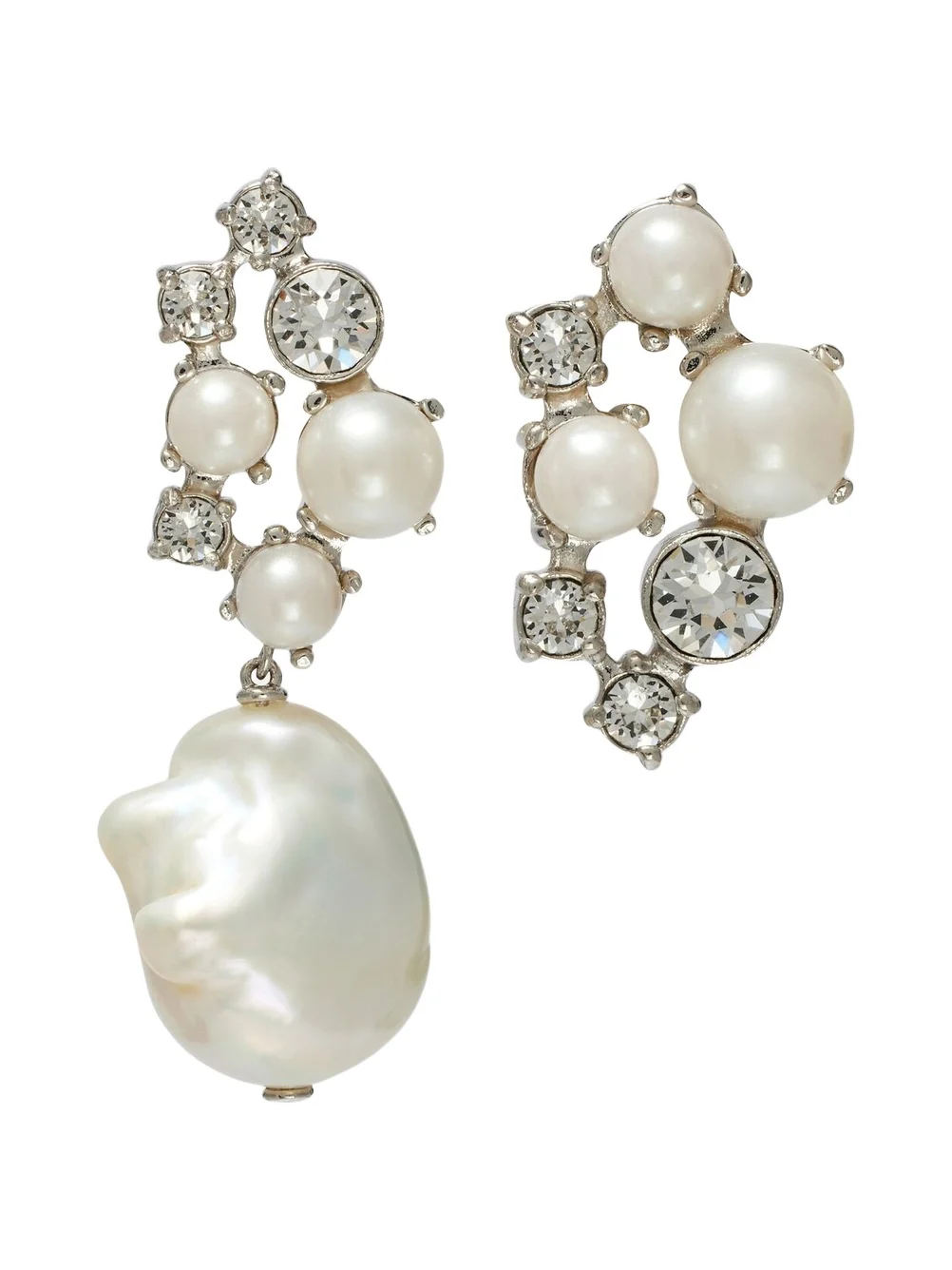 Givenchy Crystal Pearl asymmetric earrings