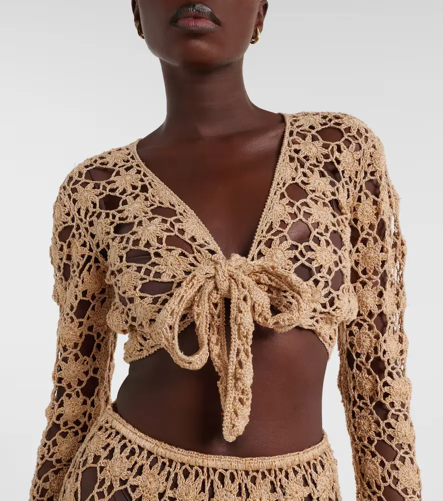 Anna Kosturova Bella Ballerina crochet cotton crop top | Thumbnail 3 Anna Kosturova Bella Ballerina crochet cotton crop top | Thumbnail 3