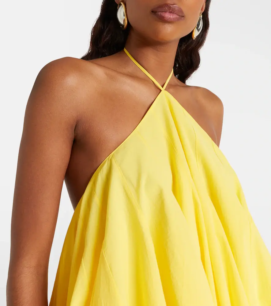 Jacquemus Triangle asymmetric cotton-blend minidress | Thumbnail 4 Jacquemus Triangle asymmetric cotton-blend minidress | Thumbnail 4