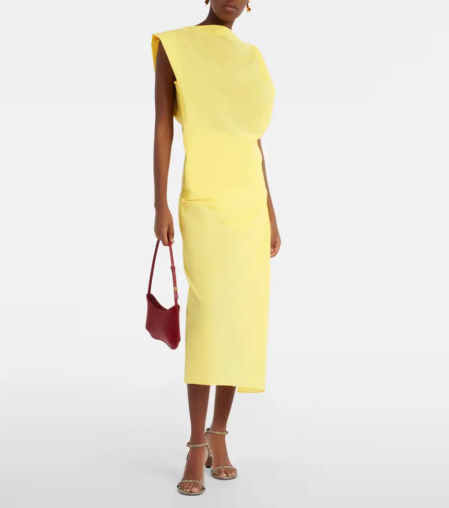 Jacquemus Drap cotton-blend poplin midi dress | Thumbnail 6