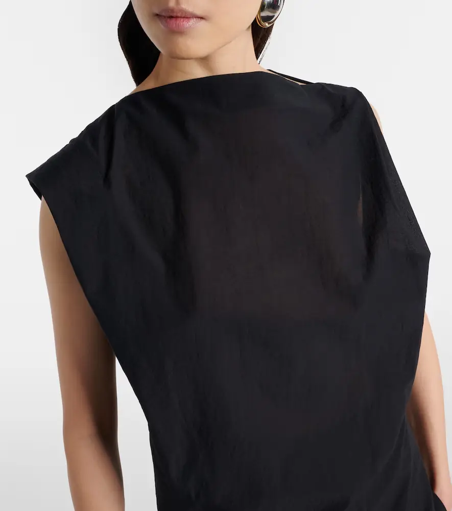 Jacquemus Drap cotton-blend poplin midi dress | Thumbnail 3