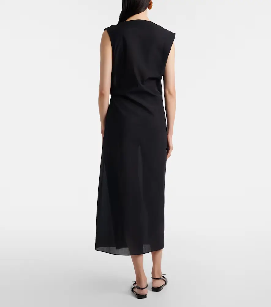 Jacquemus Drap cotton-blend poplin midi dress | Thumbnail 4